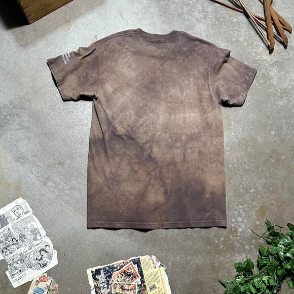 The Mountain Eagle Tie Dye Tee Mens Medium Brown Tan Nature Animal Print Shirt - Picture 3 of 5